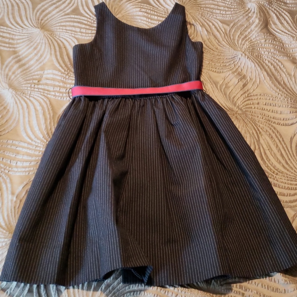 Girls Polo Ralph Lauren Navy Blue Pinstripe Dress